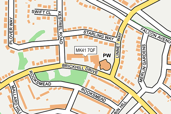 MK41 7QF map - OS OpenMap – Local (Ordnance Survey)