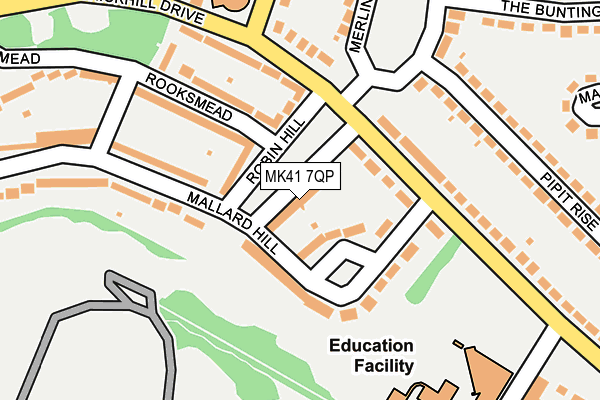 MK41 7QP map - OS OpenMap – Local (Ordnance Survey)