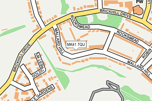 MK41 7QU map - OS OpenMap – Local (Ordnance Survey)