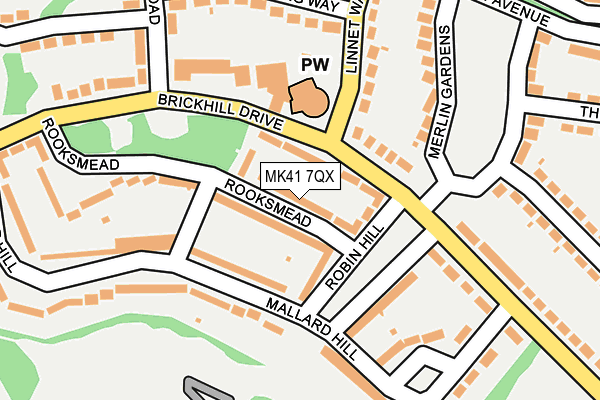 MK41 7QX map - OS OpenMap – Local (Ordnance Survey)