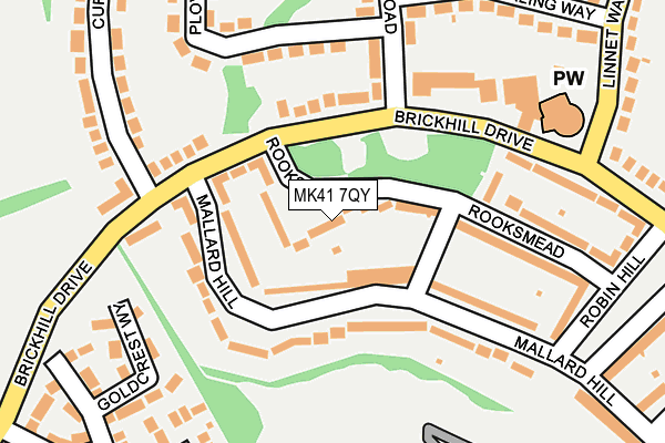 MK41 7QY map - OS OpenMap – Local (Ordnance Survey)