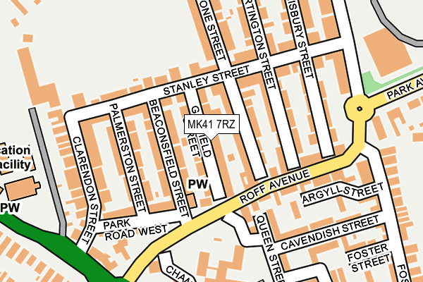 MK41 7RZ map - OS OpenMap – Local (Ordnance Survey)