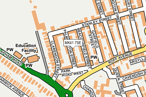 MK41 7SE map - OS OpenMap – Local (Ordnance Survey)