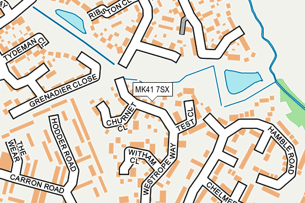 MK41 7SX map - OS OpenMap – Local (Ordnance Survey)