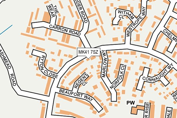 MK41 7SZ map - OS OpenMap – Local (Ordnance Survey)