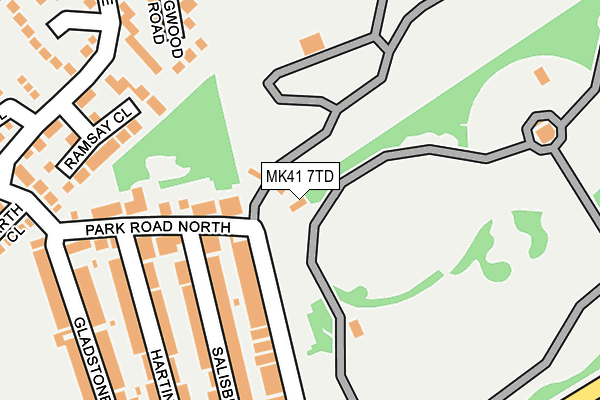 MK41 7TD map - OS OpenMap – Local (Ordnance Survey)