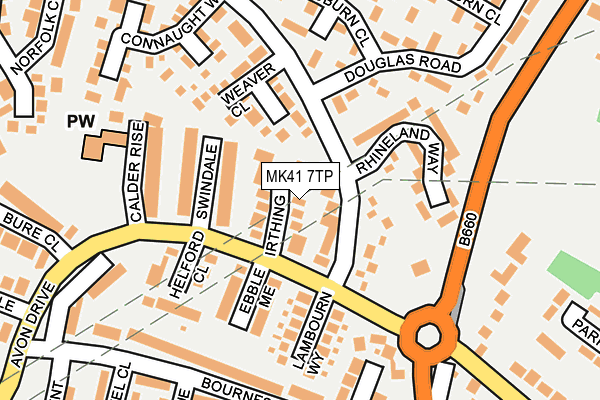 MK41 7TP map - OS OpenMap – Local (Ordnance Survey)