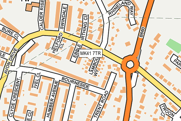 MK41 7TR map - OS OpenMap – Local (Ordnance Survey)