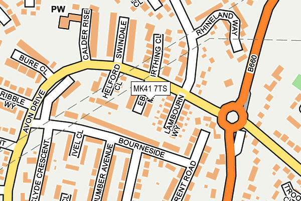 MK41 7TS map - OS OpenMap – Local (Ordnance Survey)