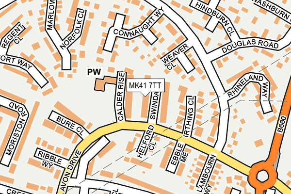 MK41 7TT map - OS OpenMap – Local (Ordnance Survey)