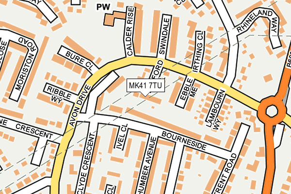 MK41 7TU map - OS OpenMap – Local (Ordnance Survey)