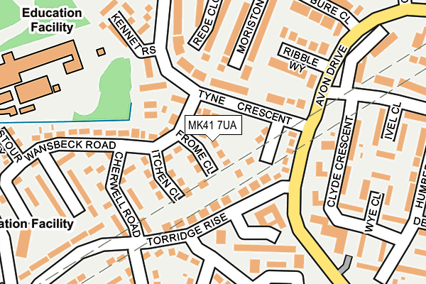 MK41 7UA map - OS OpenMap – Local (Ordnance Survey)