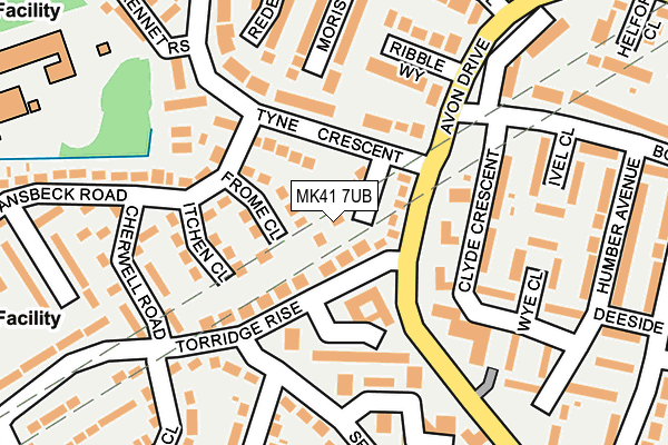 MK41 7UB map - OS OpenMap – Local (Ordnance Survey)