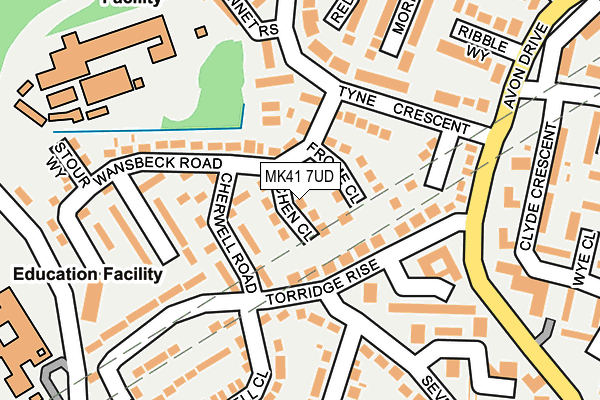 MK41 7UD map - OS OpenMap – Local (Ordnance Survey)