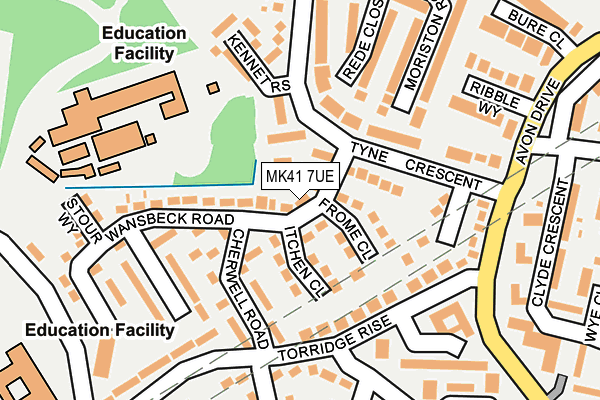 MK41 7UE map - OS OpenMap – Local (Ordnance Survey)