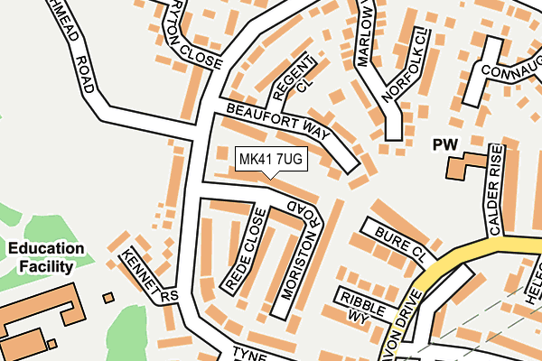 MK41 7UG map - OS OpenMap – Local (Ordnance Survey)