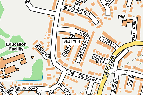 MK41 7UH map - OS OpenMap – Local (Ordnance Survey)