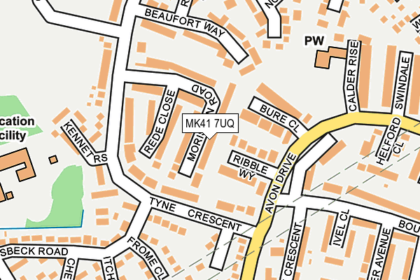 MK41 7UQ map - OS OpenMap – Local (Ordnance Survey)