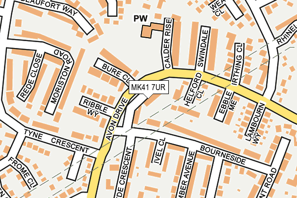 MK41 7UR map - OS OpenMap – Local (Ordnance Survey)