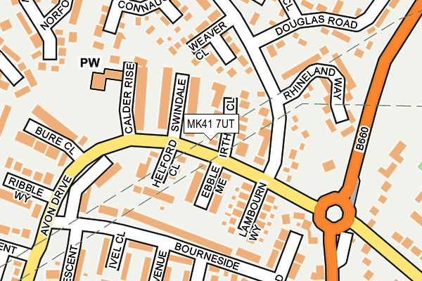 MK41 7UT map - OS OpenMap – Local (Ordnance Survey)