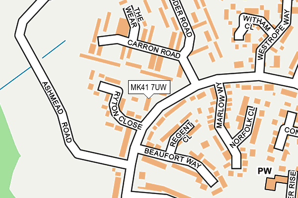 MK41 7UW map - OS OpenMap – Local (Ordnance Survey)