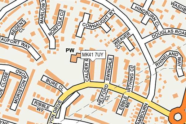 MK41 7UY map - OS OpenMap – Local (Ordnance Survey)