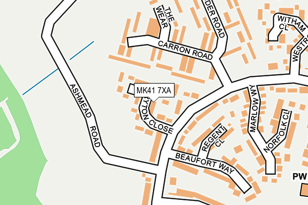 MK41 7XA map - OS OpenMap – Local (Ordnance Survey)