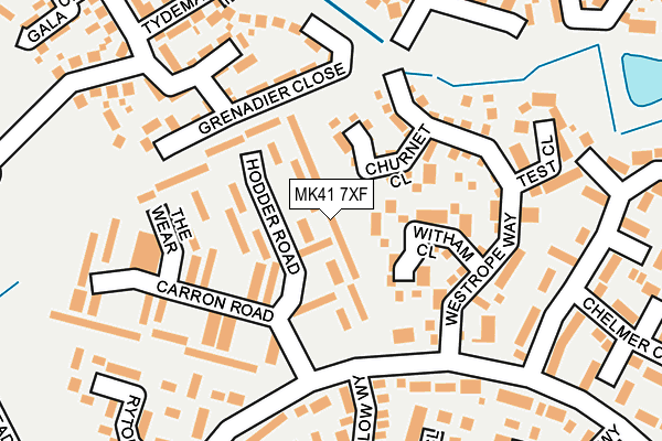 MK41 7XF map - OS OpenMap – Local (Ordnance Survey)