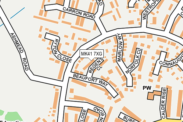 MK41 7XG map - OS OpenMap – Local (Ordnance Survey)