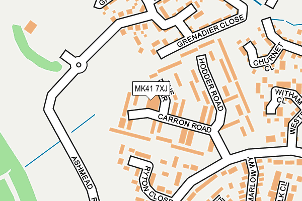 MK41 7XJ map - OS OpenMap – Local (Ordnance Survey)