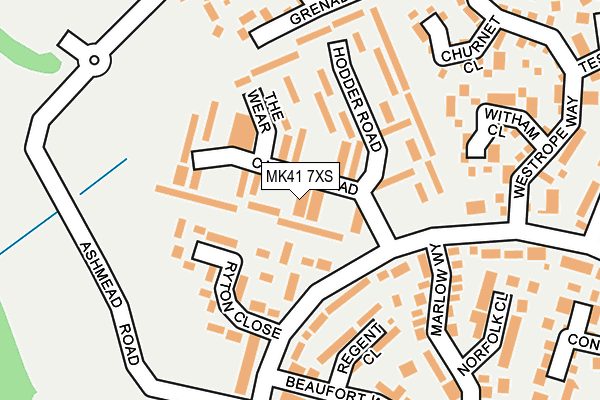 MK41 7XS map - OS OpenMap – Local (Ordnance Survey)