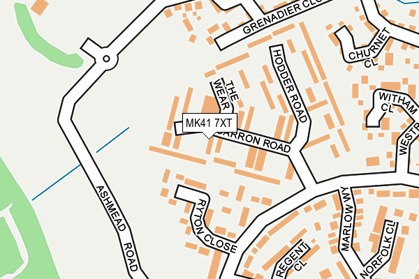 MK41 7XT map - OS OpenMap – Local (Ordnance Survey)