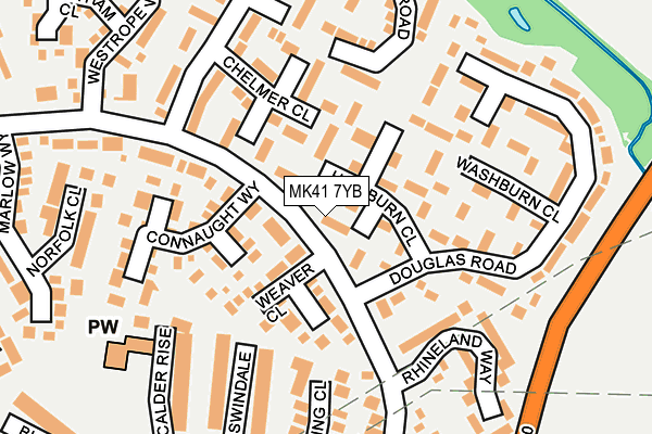 MK41 7YB map - OS OpenMap – Local (Ordnance Survey)