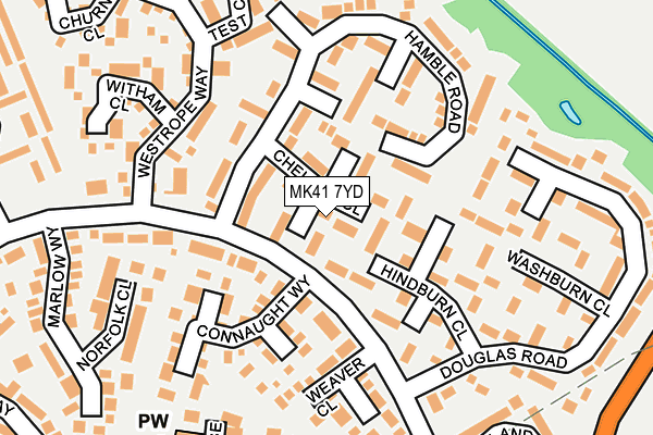 MK41 7YD map - OS OpenMap – Local (Ordnance Survey)