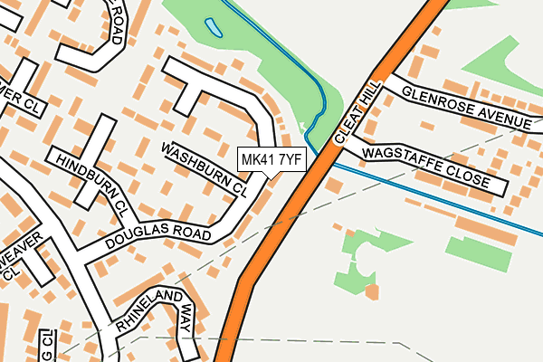 MK41 7YF map - OS OpenMap – Local (Ordnance Survey)