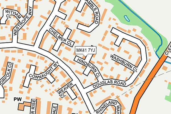 MK41 7YJ map - OS OpenMap – Local (Ordnance Survey)