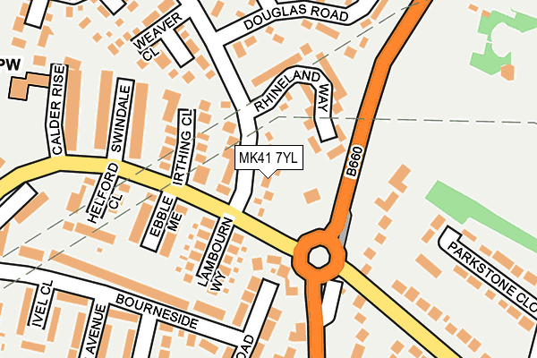 MK41 7YL map - OS OpenMap – Local (Ordnance Survey)