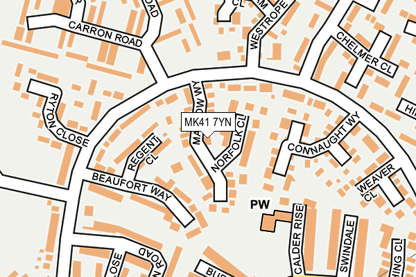 MK41 7YN map - OS OpenMap – Local (Ordnance Survey)