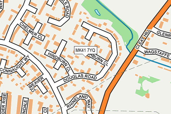 MK41 7YQ map - OS OpenMap – Local (Ordnance Survey)