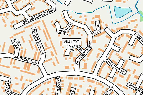 MK41 7YT map - OS OpenMap – Local (Ordnance Survey)