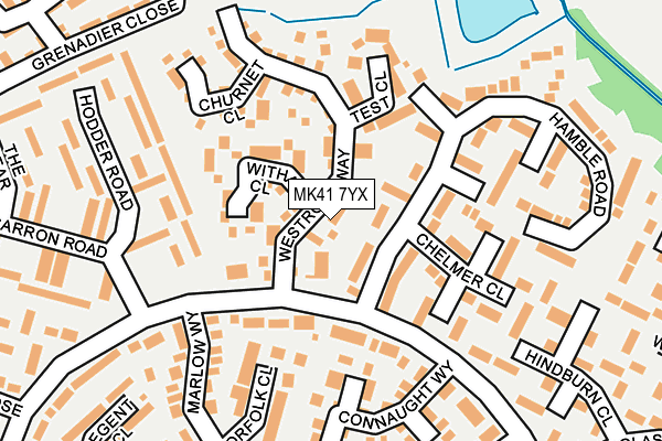 MK41 7YX map - OS OpenMap – Local (Ordnance Survey)