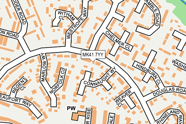 MK41 7YY map - OS OpenMap – Local (Ordnance Survey)