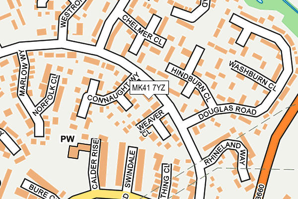 MK41 7YZ map - OS OpenMap – Local (Ordnance Survey)