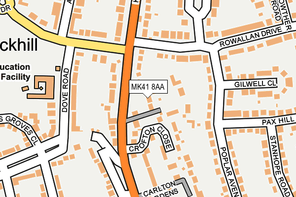 MK41 8AA map - OS OpenMap – Local (Ordnance Survey)