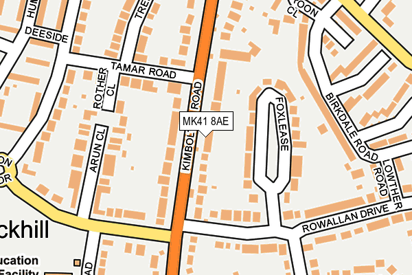 MK41 8AE map - OS OpenMap – Local (Ordnance Survey)