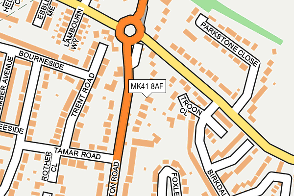 MK41 8AF map - OS OpenMap – Local (Ordnance Survey)