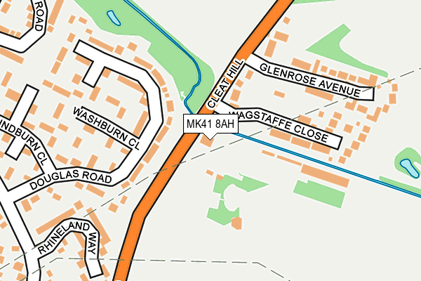 MK41 8AH map - OS OpenMap – Local (Ordnance Survey)