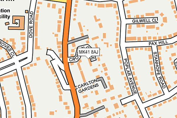 MK41 8AJ map - OS OpenMap – Local (Ordnance Survey)