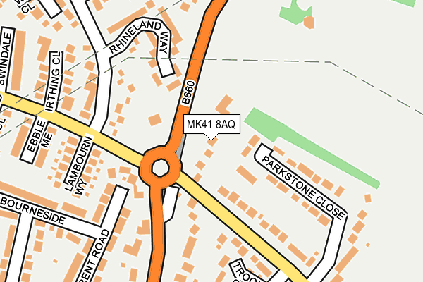 MK41 8AQ map - OS OpenMap – Local (Ordnance Survey)