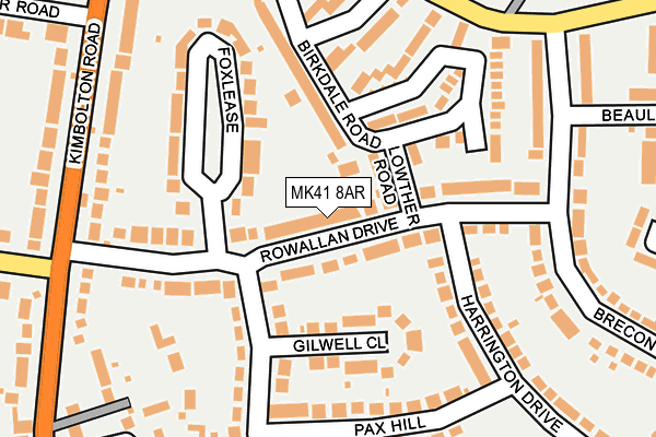 MK41 8AR map - OS OpenMap – Local (Ordnance Survey)